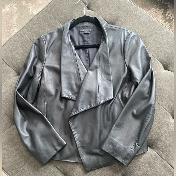 Black Leather Theory Blazer - Picture 1 of 2
